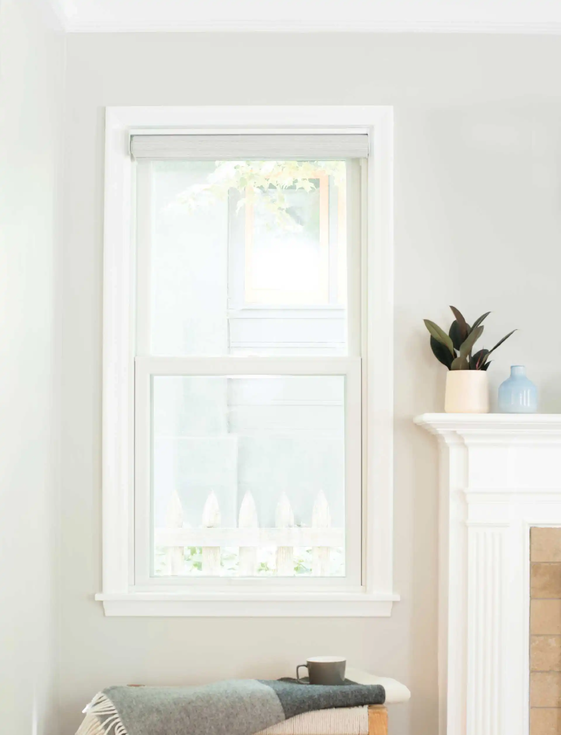 White Double Hung window in a home with a white interior.