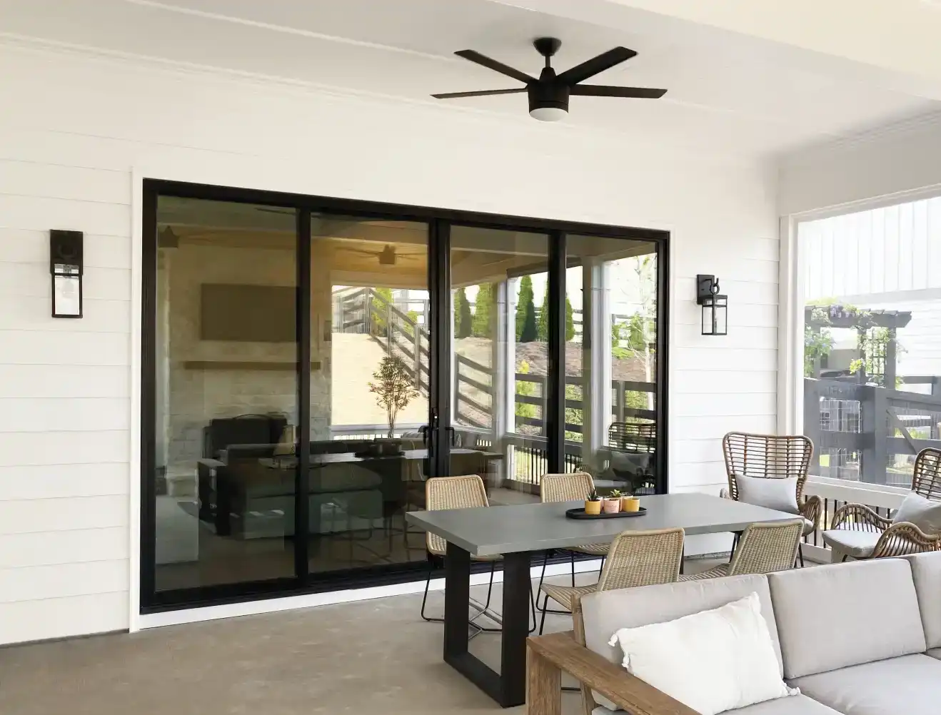 Exterior view of a Marvin Replacement Sliding French door.