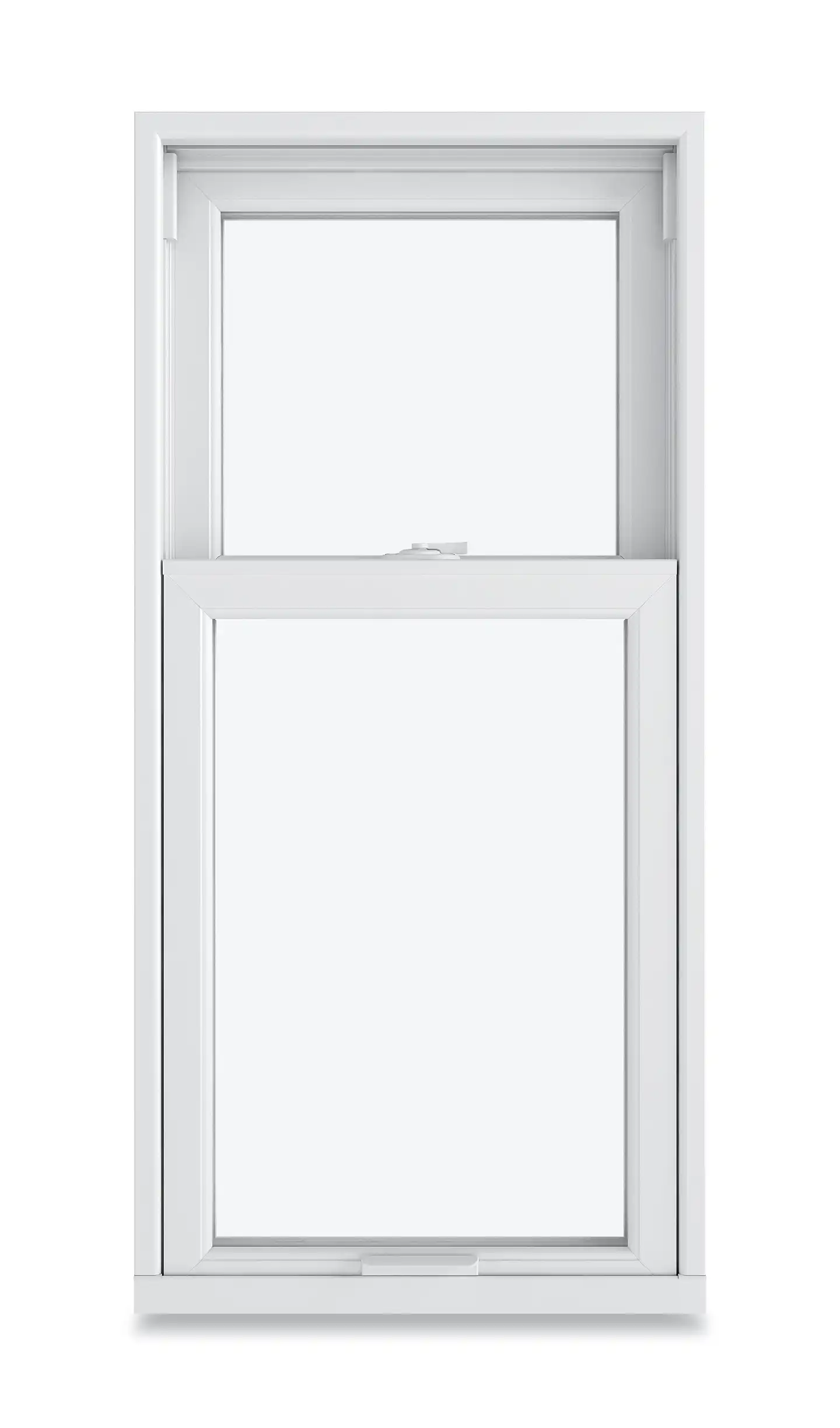 White Marvin Replacement Double Hung Window in Cottage style with a taller lower sash.