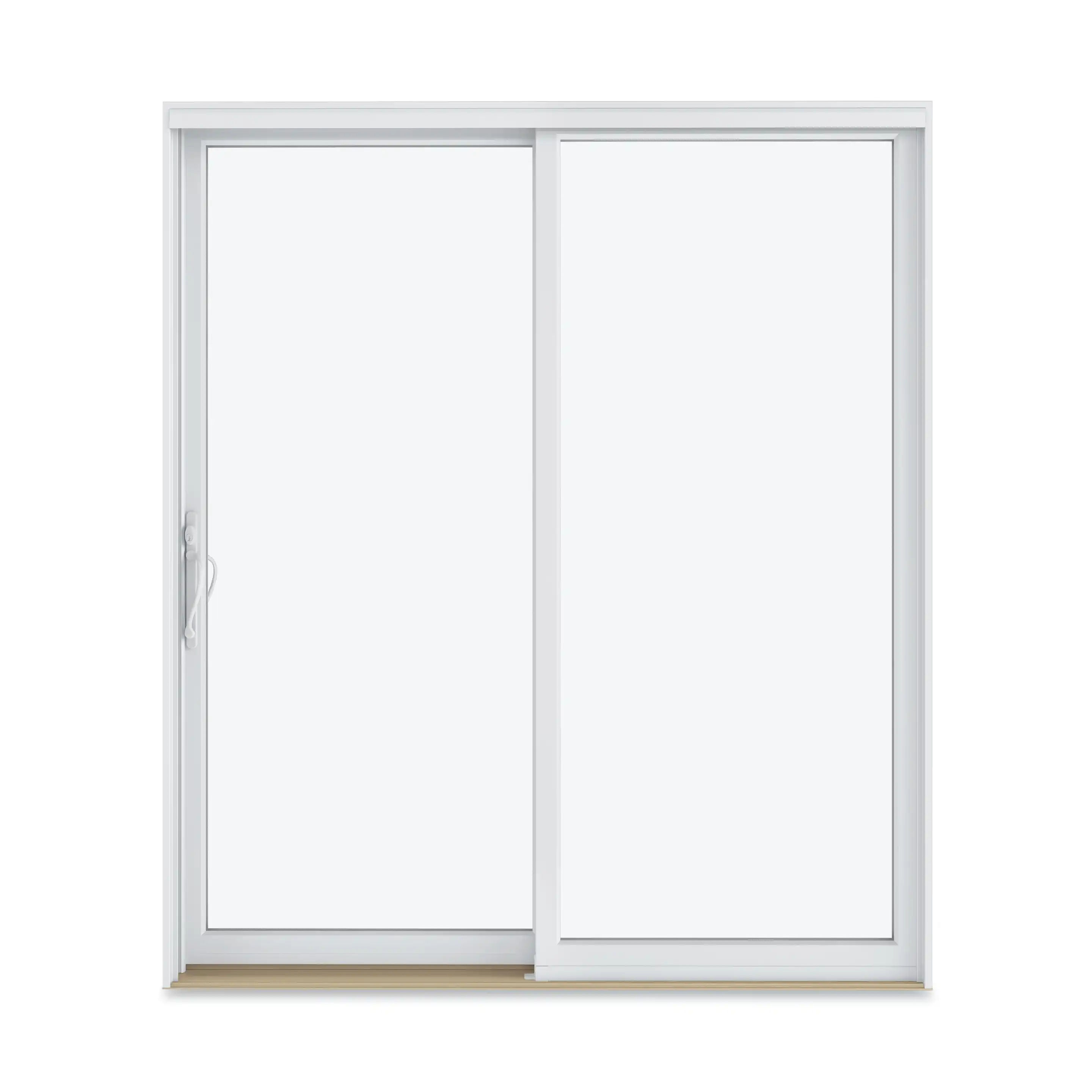 White Marvin Replacement two-panel sliding glass door.