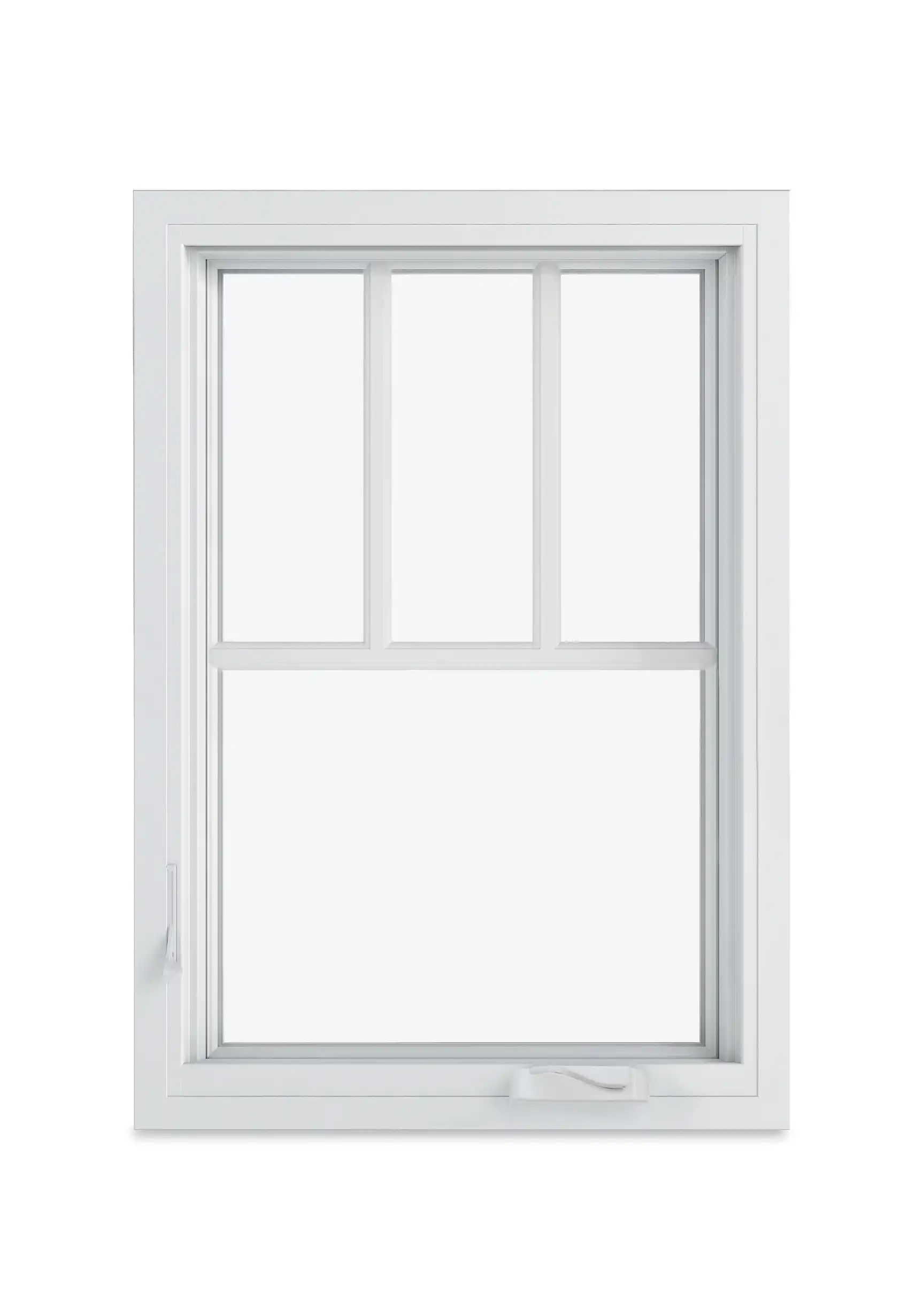 Image of a white Marvin Replacement Casement window with Cottage style divided lites.