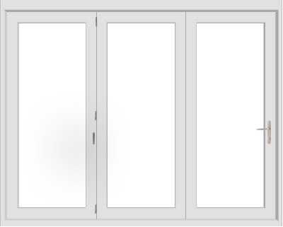 Interior side of a Stone White Marvin Replacement Bi-Fold door.