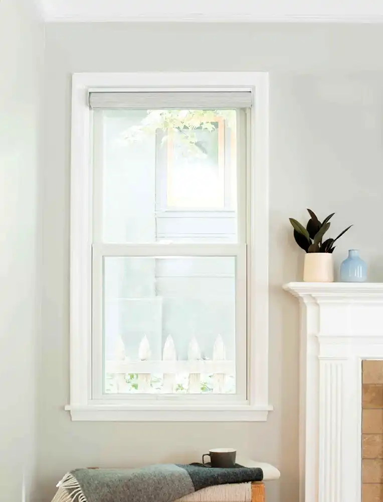 White Double Hung window in a home with a white interior.