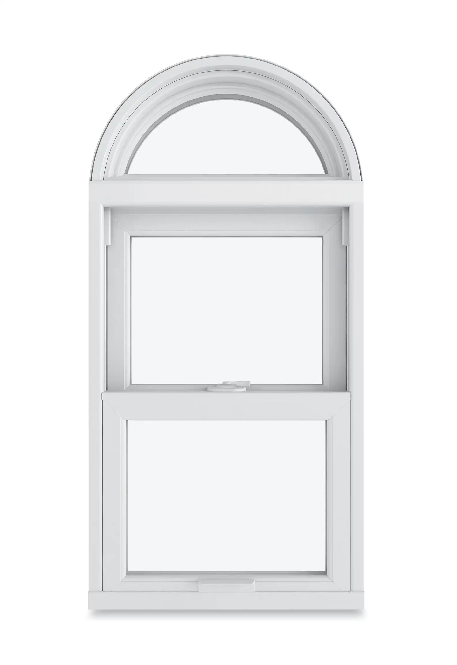 Image of a Marvin Replacement Double Hung window with a Round Top Mull.