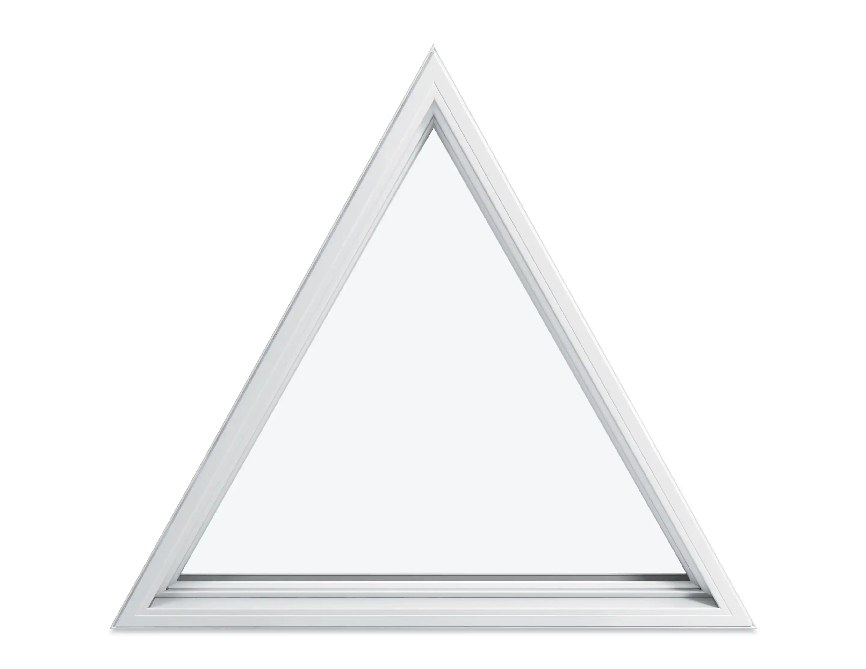 Image of a white Marvin Replacement Equilateral Triangle Picture window.