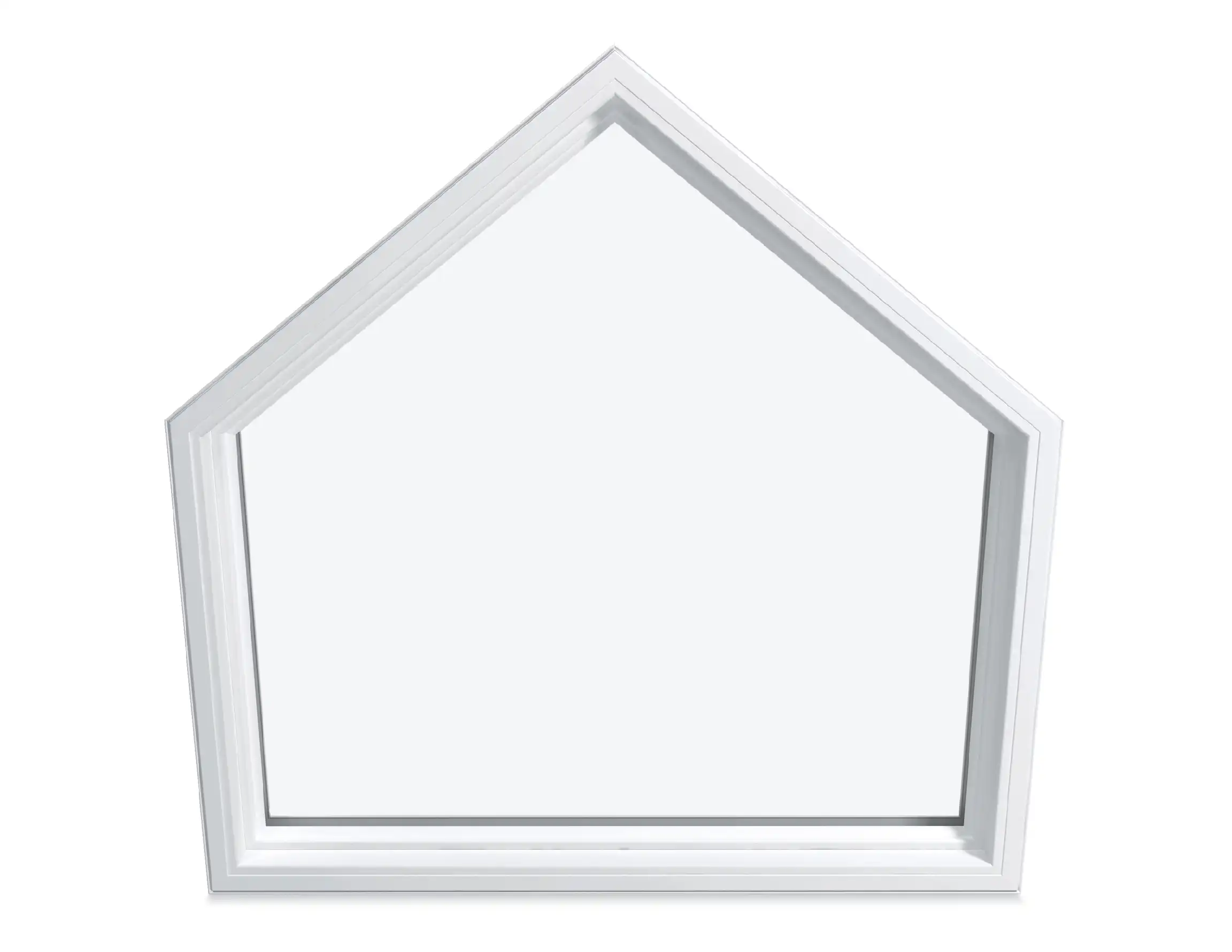 Image of a white Marvin Replacement Pentagon Special Shape Picture window.