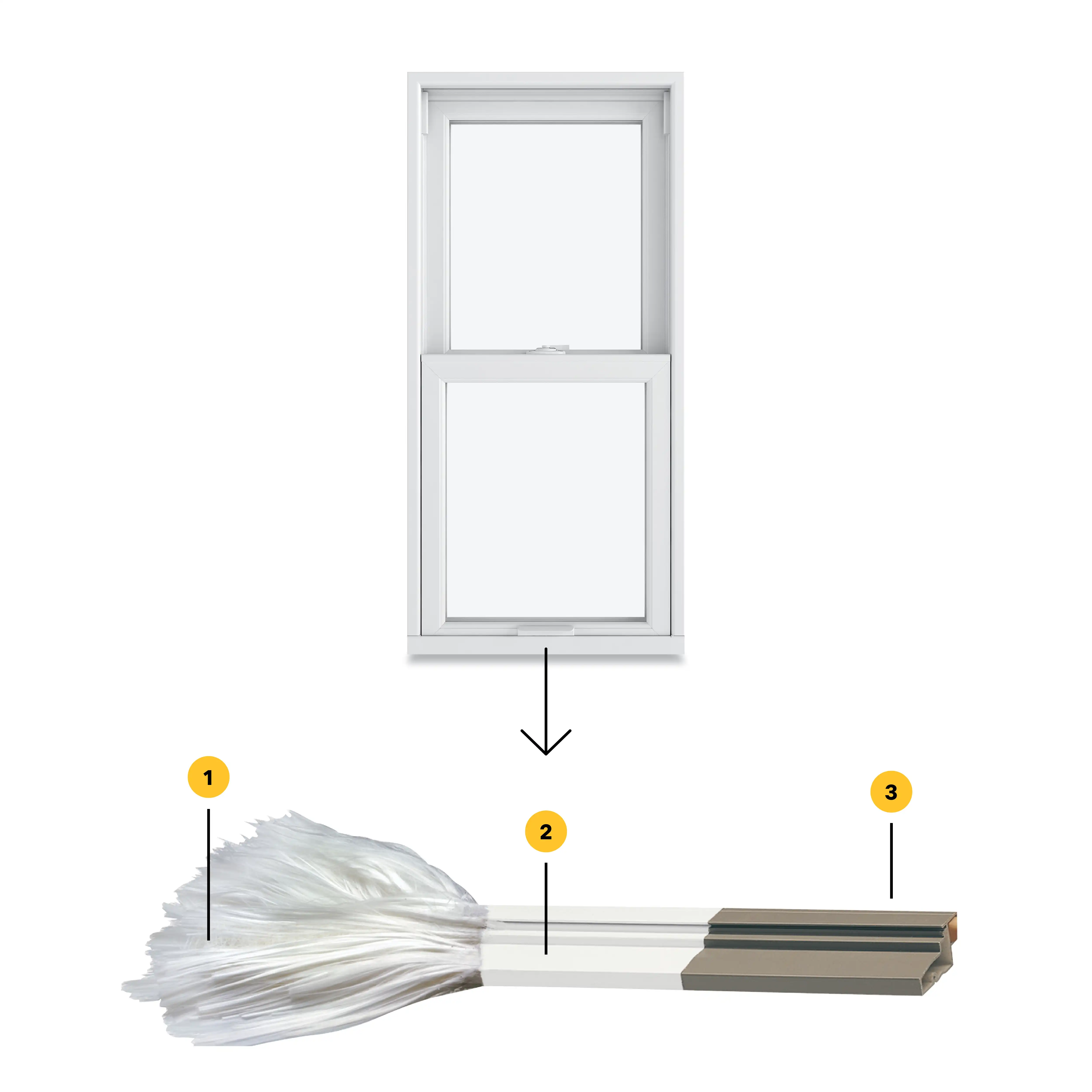 Marvin Replacement Double Hung Window with a close up of Ultrex fiberglass