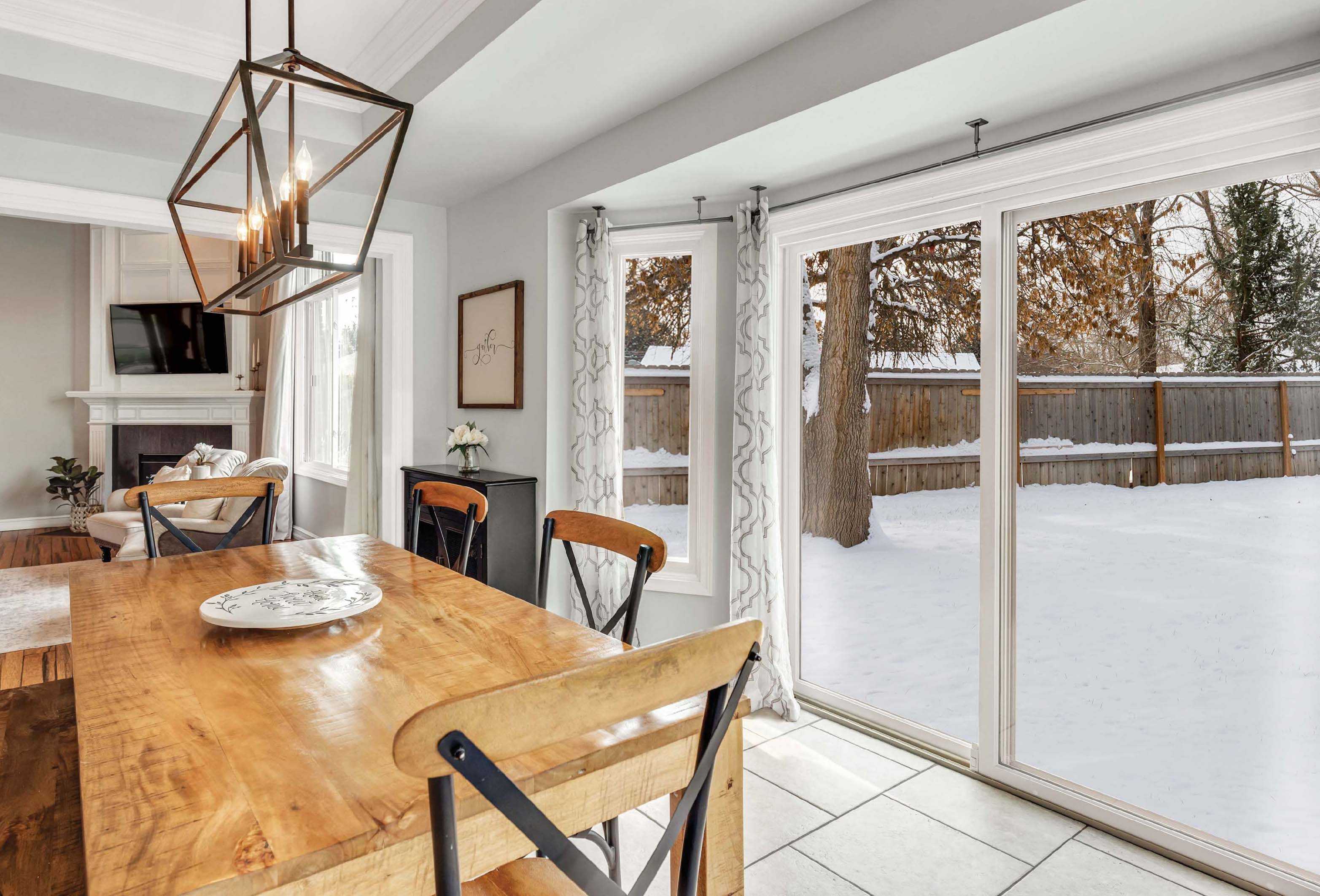 Winter Sliding Patio Door