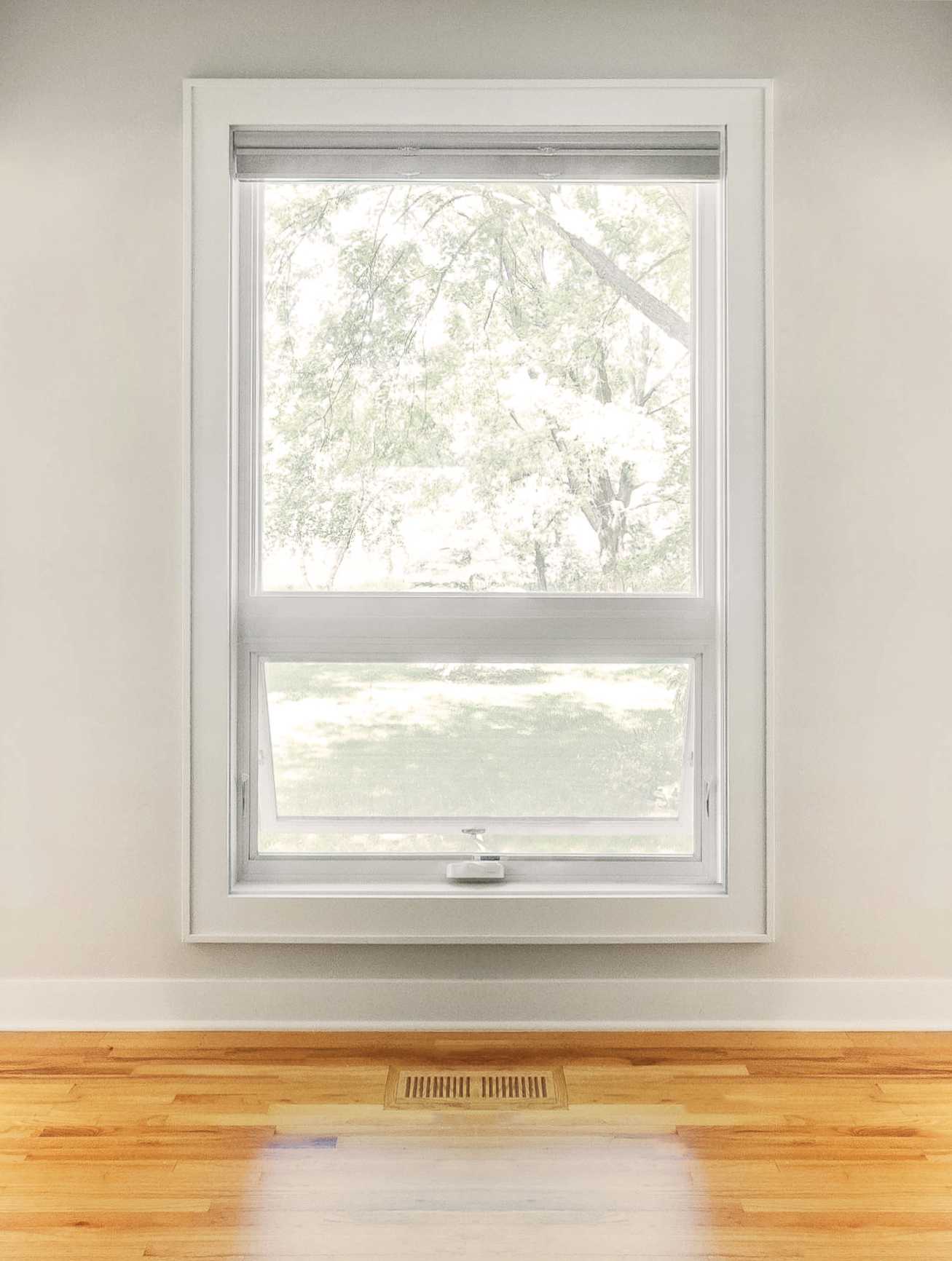 A white awning window