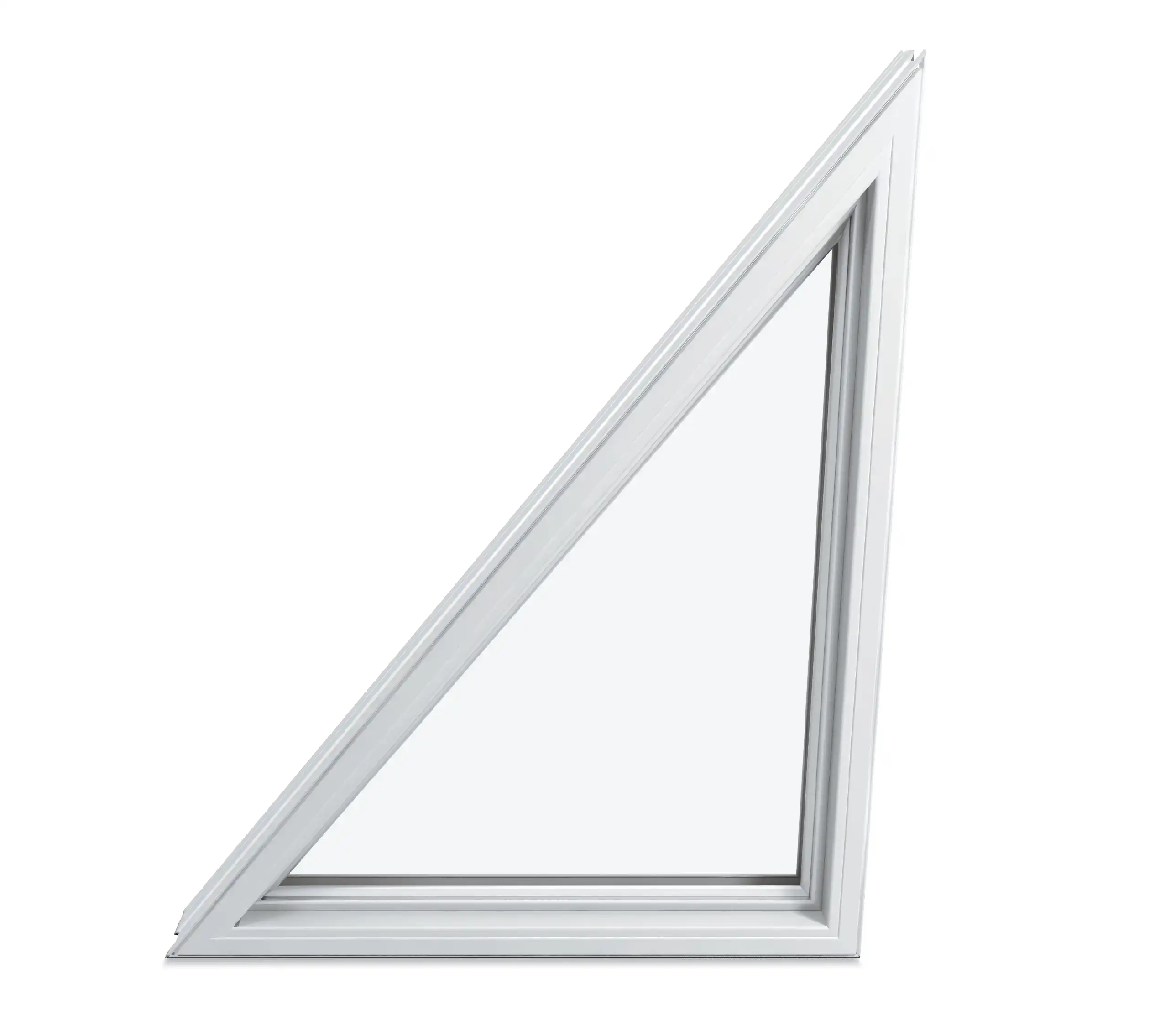Image of a white Marvin Replacement Right Triangle Picture window.