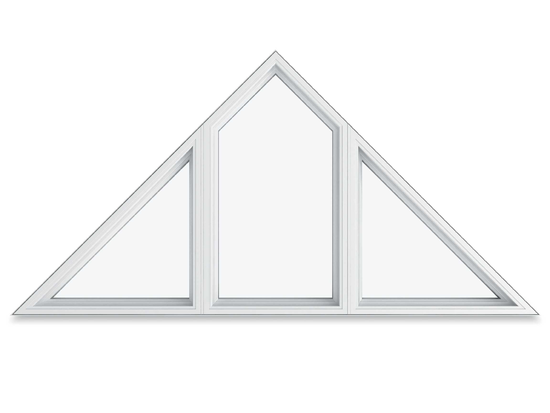 Image of a white Marvin Replacement three-wide polygon special shape window.