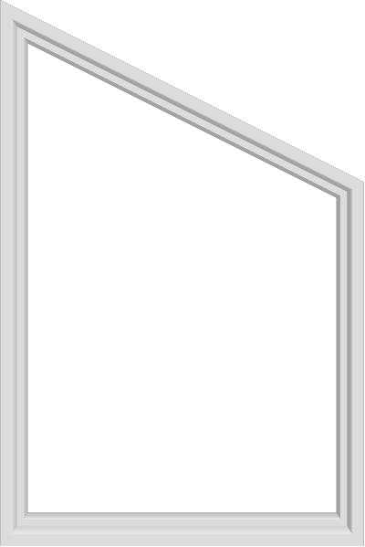 Interior side of a Marvin Replacement trapezoid window with a Stone White color finish.