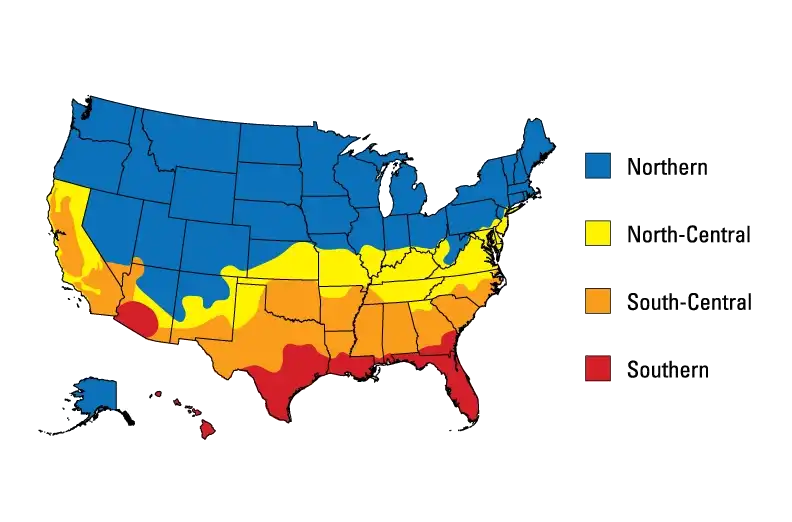 Map of ENERGY STAR climate zones